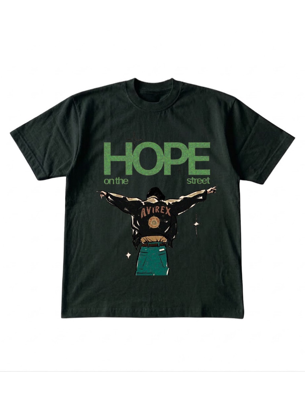 Gilsan Forest Green 'Hope on the Street' Graphic Print Tee